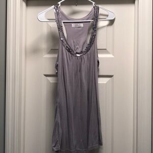 Tramp Silver Sparkle Razorback Tank Top Size Medium